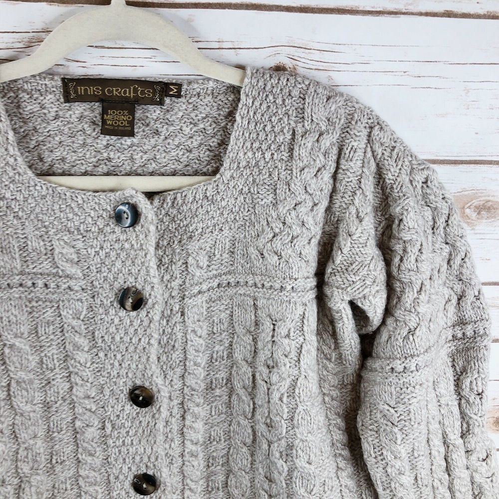 Inis Crafts Ireland Sweater Size M Merino Wool - Picture 3 of 8
